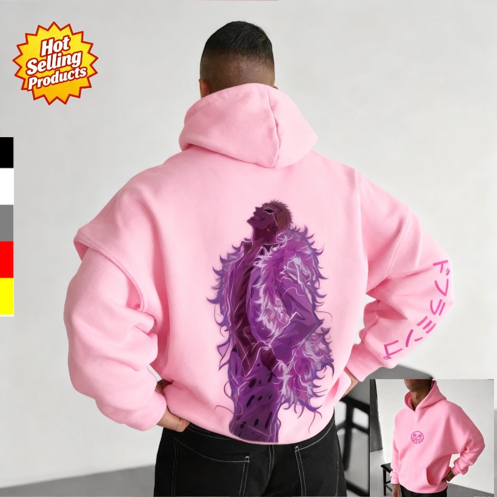 Hoodie Women Oversized - ワンピースパーカー ドンキホーテ・ドフラミンゴ 新しいスウェットシャツ男性女性 Y2k オーバーサイズルーズフィットコンフォートストリートウェアユニセックス秋冬 ​