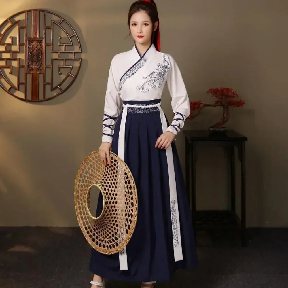 Women'S Fashion Leggings - 現代漢服女性トップスカート 2 点セット男性ヴィンテージファッションコスプレ衣装伝統的な中国服騎士道スタイルのスーツ