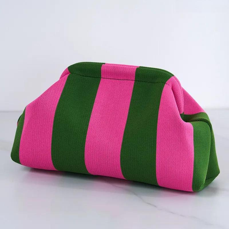Women Fashion Handbags - 女性用クロシェクラッチバッグ – 軽量織り雲＆餃子デザインのリブ編みファッションバッグ、女性へのギフト、ハンドバッグ