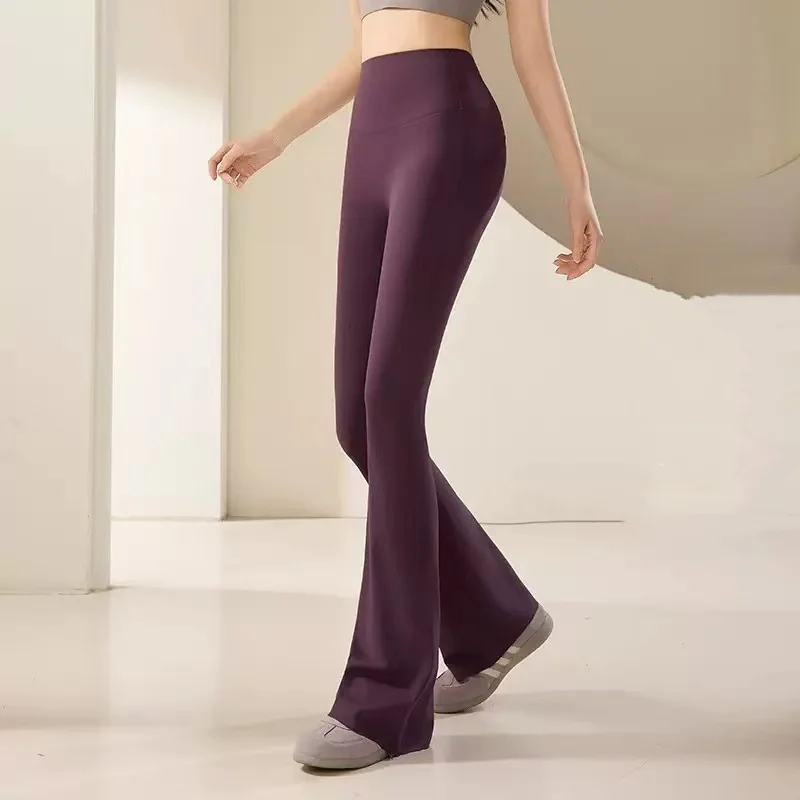Women'S Fashion Leggings - 伸縮性のあるシャークスキンフィットネスヨガパンツ ハイウエスト フレアロングレギンス ジム 秋のファッション アウターウェア