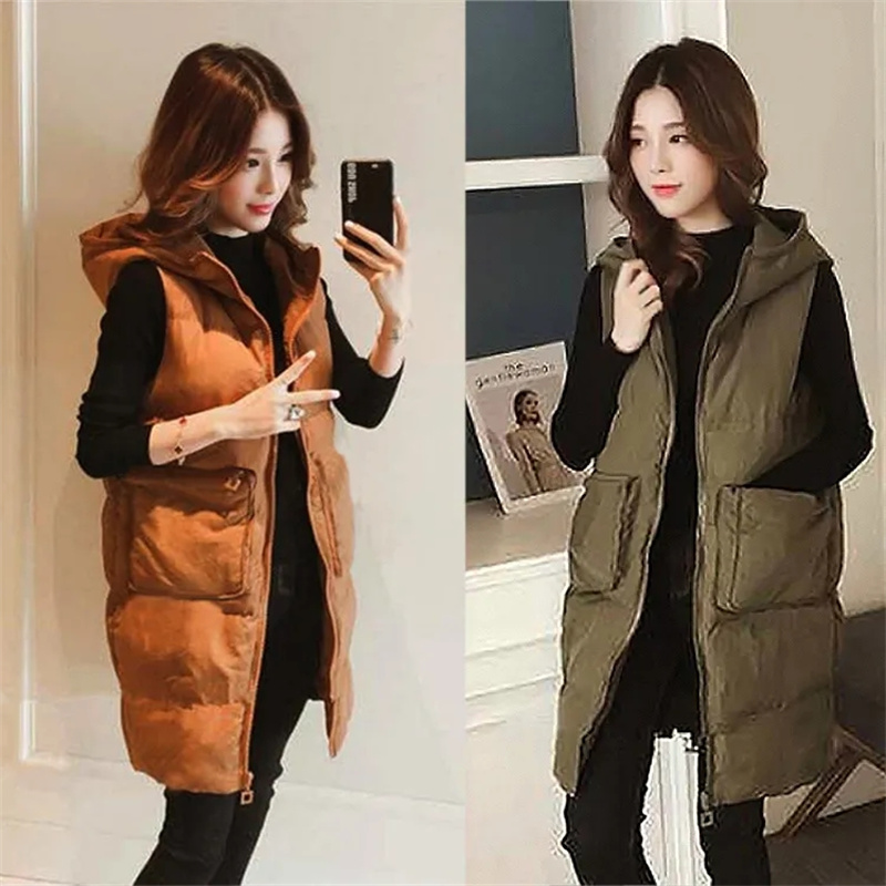 Puffer Vest Fashion Women - 2026 新しい冬ノースリーブタンクトップ女性ダウンジャケットフグパーカーフード付きパッド入りベストルーズフィット女性ファッションカジュアル生き抜く