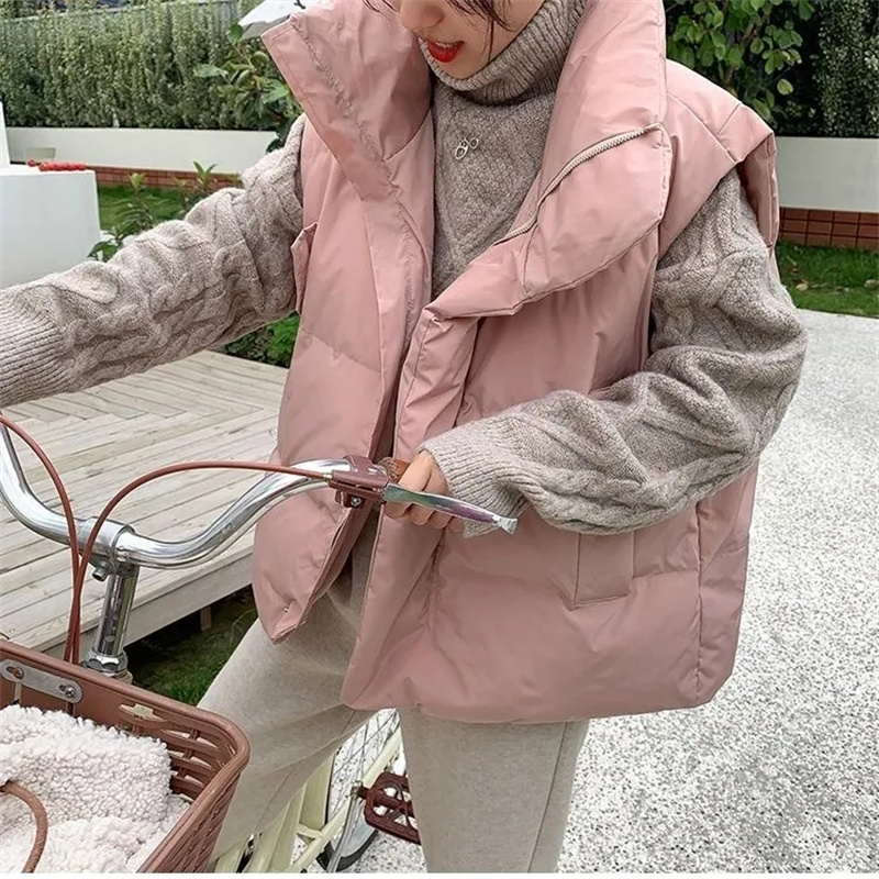Puffer Vest Fashion Women - 女性の冬のウエストコート,だぶだぶのコート,ファッショナブルな冬のジャケット,特大のアウター,新しい2022