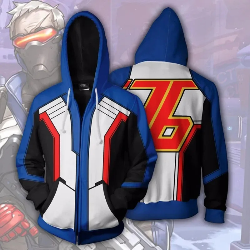 Women'S Fashion Sweatshirts - ネネ 2025 アニメゲームオーバーウォッチゲンジ死神マーシーソルジャーコスプレ衣装ファッションフード付きスウェットシャツコート男性女性ハロウィン