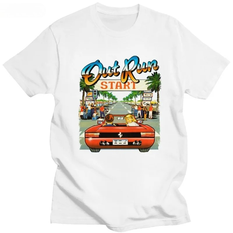 Women'S Fashion In The 80S - 日本のアーケードレーシングビデオゲームアウトラン Tシャツレディース半袖 80 年代レトロ原宿ファッションゲームコンソール Tシャツアウトラン Y2K