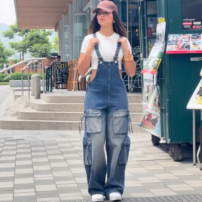 トレンドのレディースカジュアルストレートレッグデニムオーバー - Women'S Fashion Overalls のレビューと価格