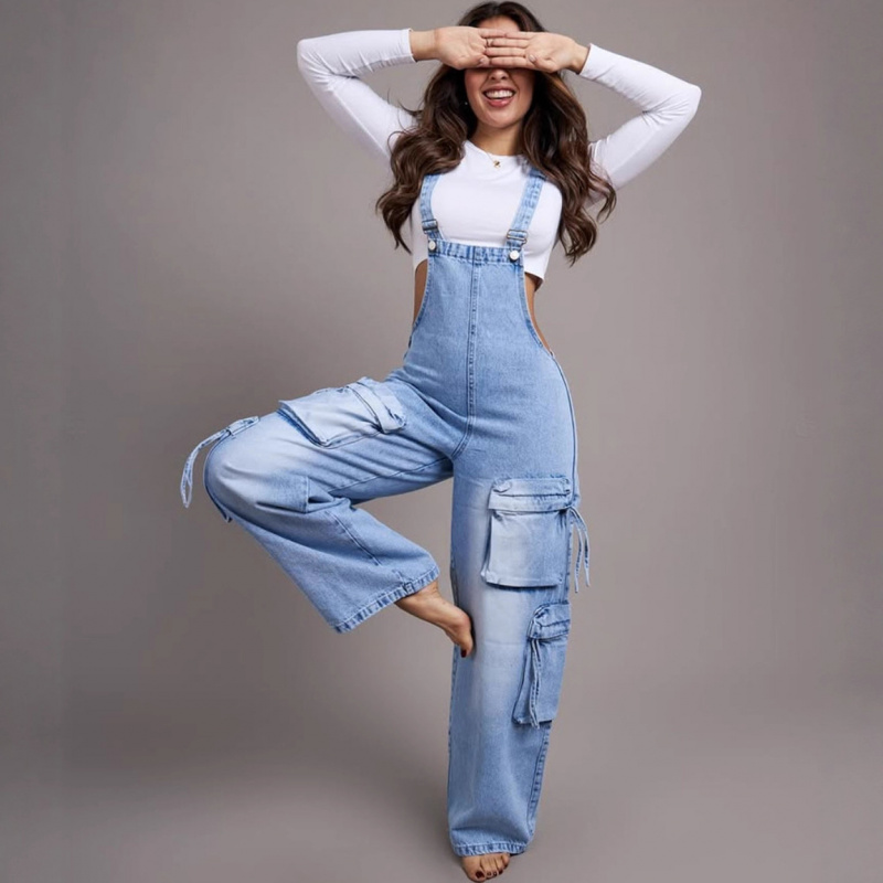 トレンドのレディースカジュアルストレートレッグデニムオーバー - Women'S Fashion Overalls のレビューと価格