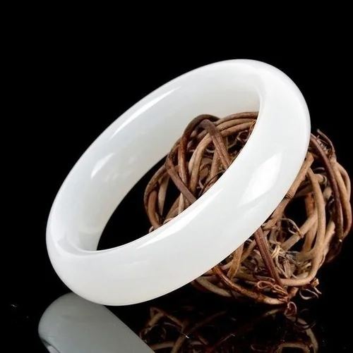 本物のナチュラルホワイトジェイドブレスレット,チャームジュエ - Women'S Fashion Jewellery のレビューと価格