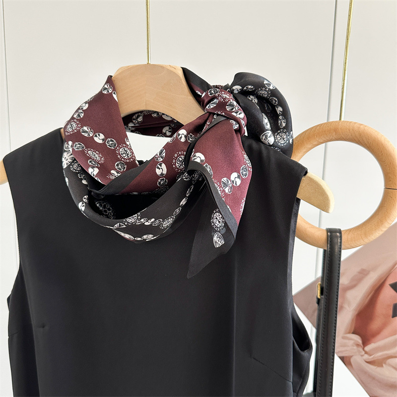 ジュエリープリント 100% シルクネックヘッドヘアスカーフ - Women'S Fashion Layering のレビューと価格