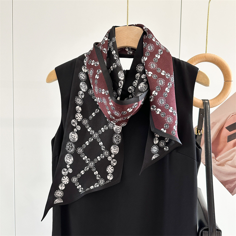ジュエリープリント 100% シルクネックヘッドヘアスカーフ - Women'S Fashion Layering のレビューと価格