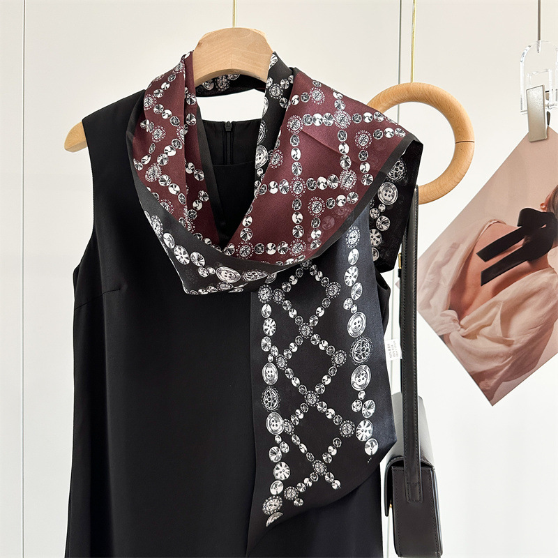 ジュエリープリント 100% シルクネックヘッドヘアスカーフ - Women'S Fashion Layering のレビューと価格