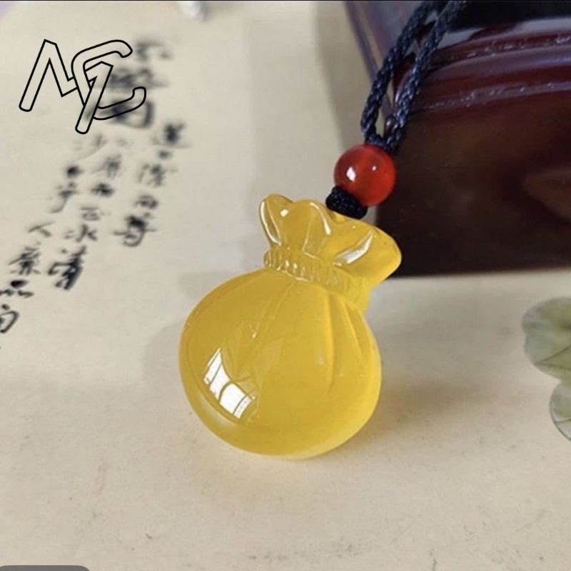 天然瑪瑙祝福バッグペンダントネックレスチャームジュエリーファ - Women'S Fashion Jewellery のレビューと価格