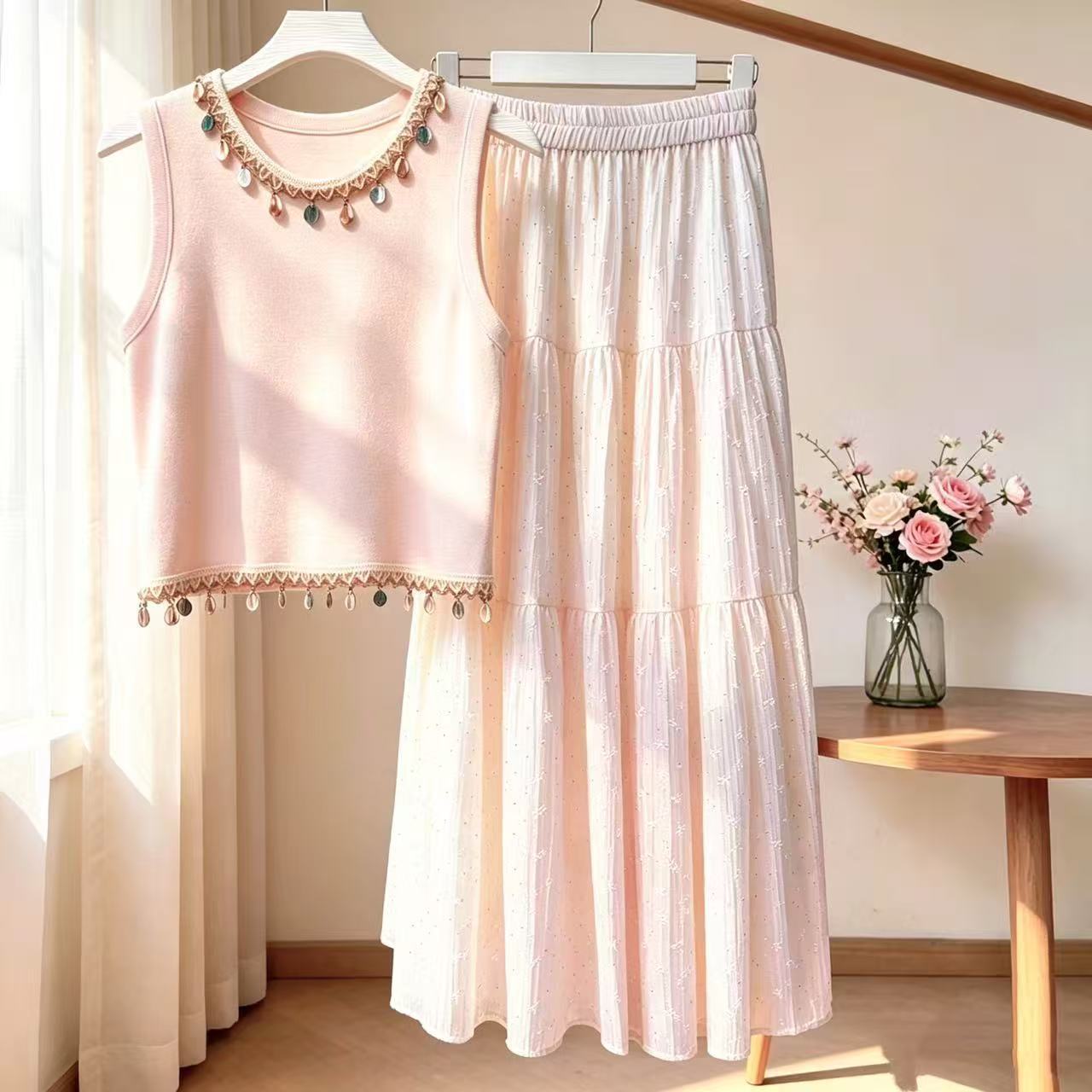 新作ファッション 夏のカジュアルツーピースセット レディース - Women'S Fashion Vest Tops のレビューと価格
