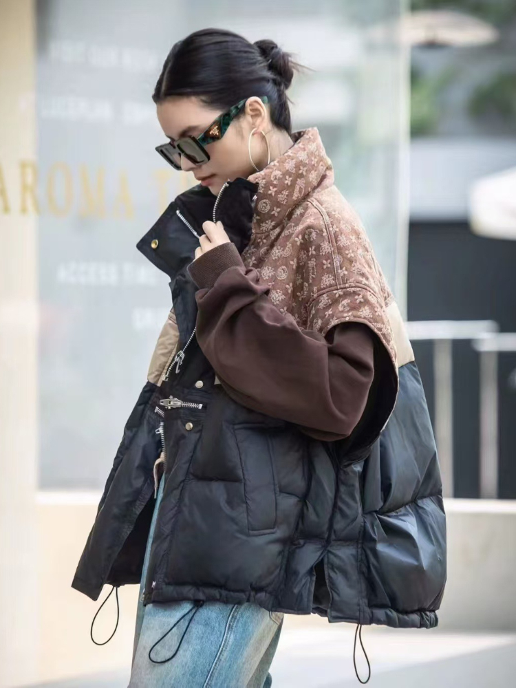 女性のレトロなダウンジャケットベスト,白いアヒルのフグコート - Puffer Vest Fashion Women のレビューと価格