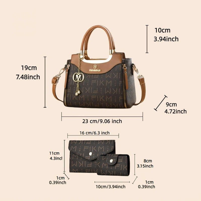 3点セットの高級感のあるプリントレターバッグ、プレミアムでお - Women Fashion Handbags のレビューと価格