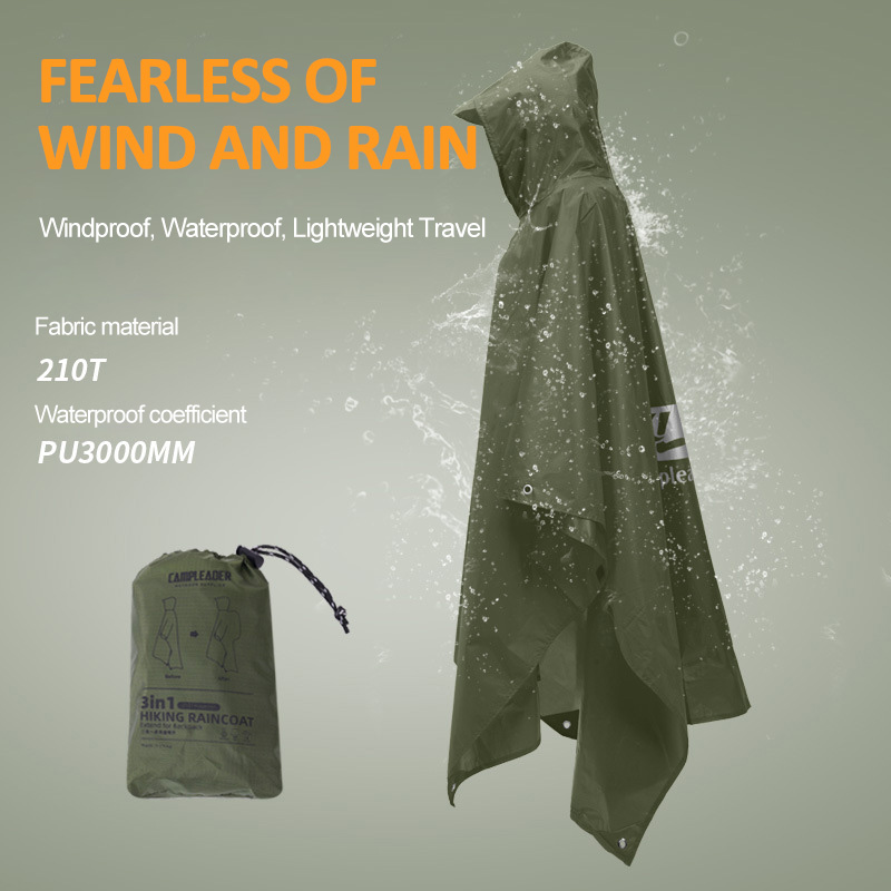 3 で 1 屋外レインコートフード付きスリーブロング防水レイ - Women'S Fashion Rain Jacket のレビューと価格