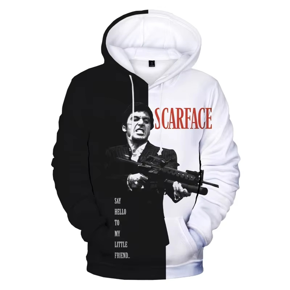 男性パーカー映画スカーフェイス 3d プリントパーカー男性女 - Hoodie Women Oversized のレビューと価格
