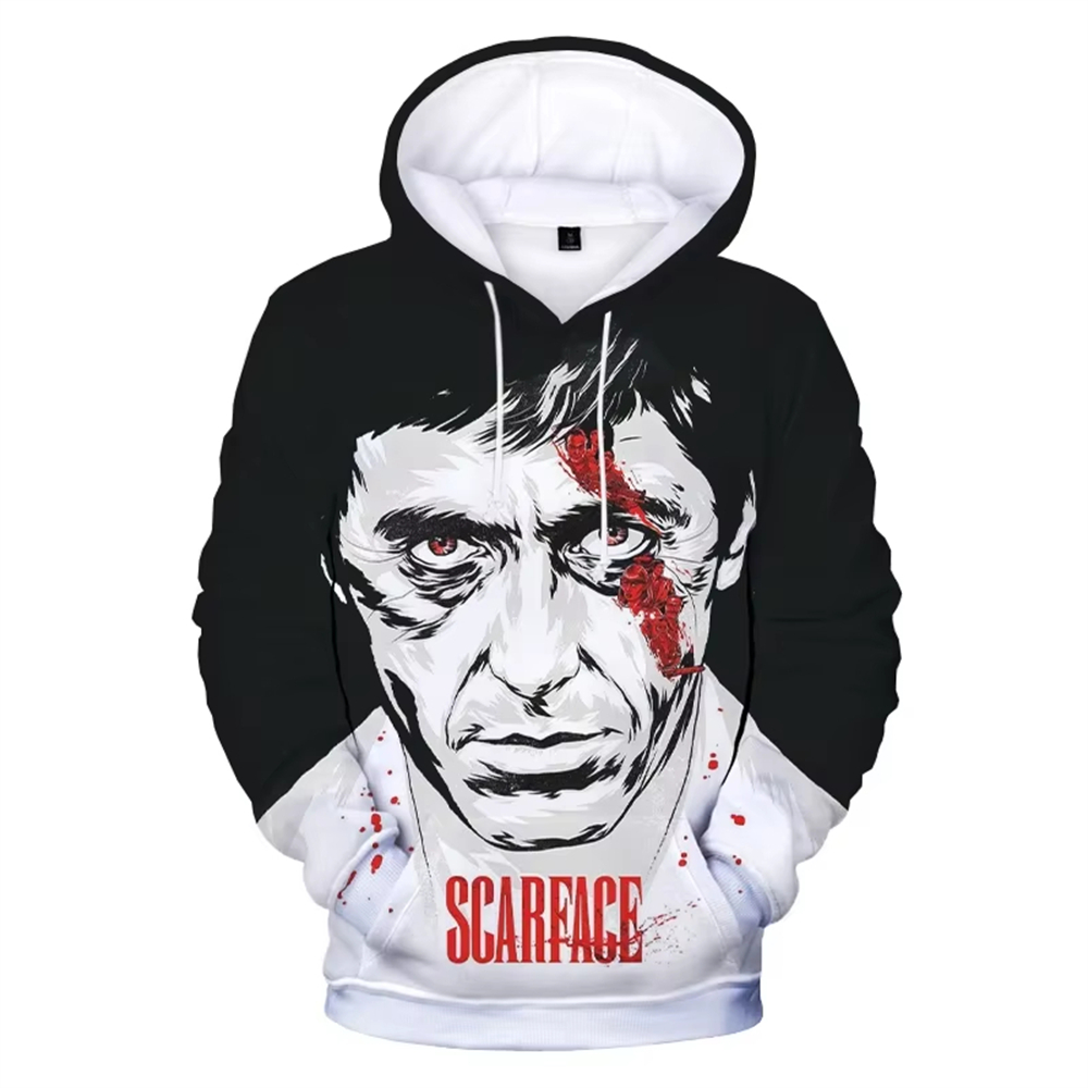 男性パーカー映画スカーフェイス 3d プリントパーカー男性女 - Hoodie Women Oversized のレビューと価格