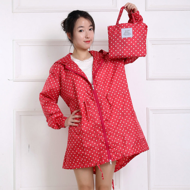 女性用フード付き防水ポンチョ,水玉レインコート,アウトドアウ - Women'S Fashion Rain Jacket のレビューと価格