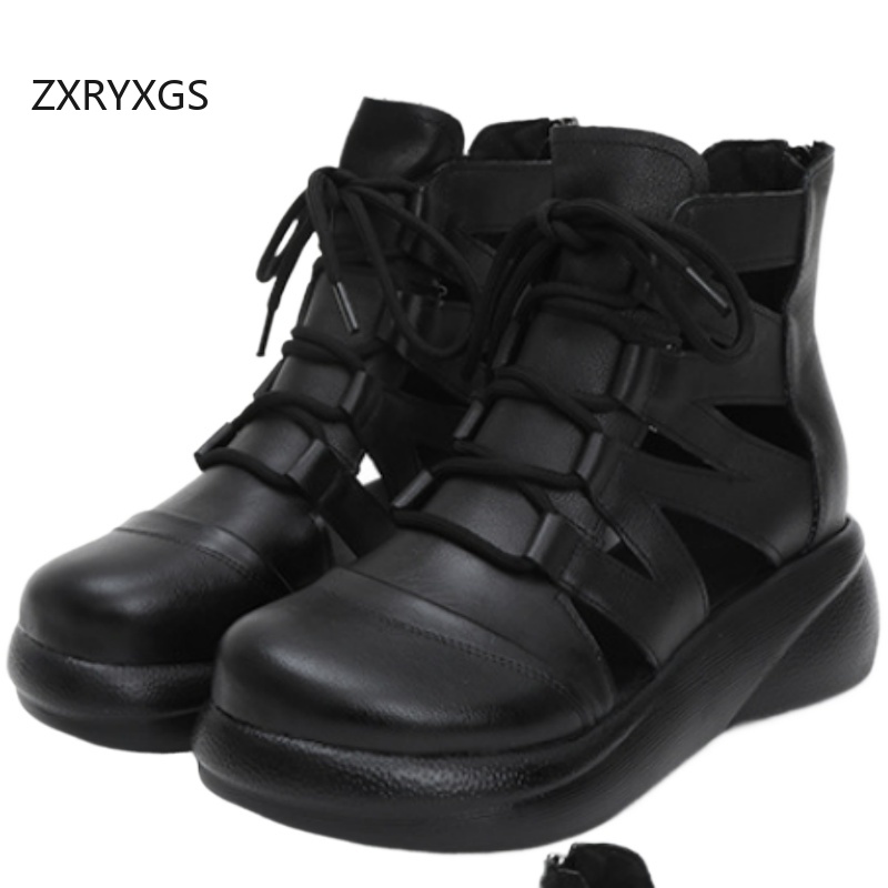 ZXRYXGS トップレイヤー牛革ローマンサンダル女性のクー - Women'S Fashion Layering のレビューと価格