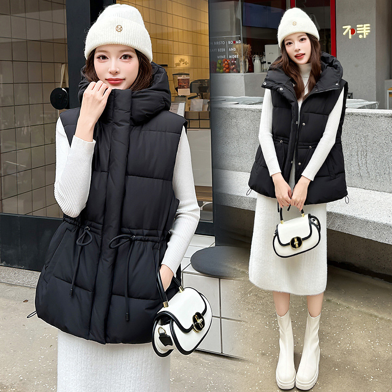冬用ダウンコットンベストジャケット レディース 新作 ノース - Puffer Vest Fashion Women のレビューと価格