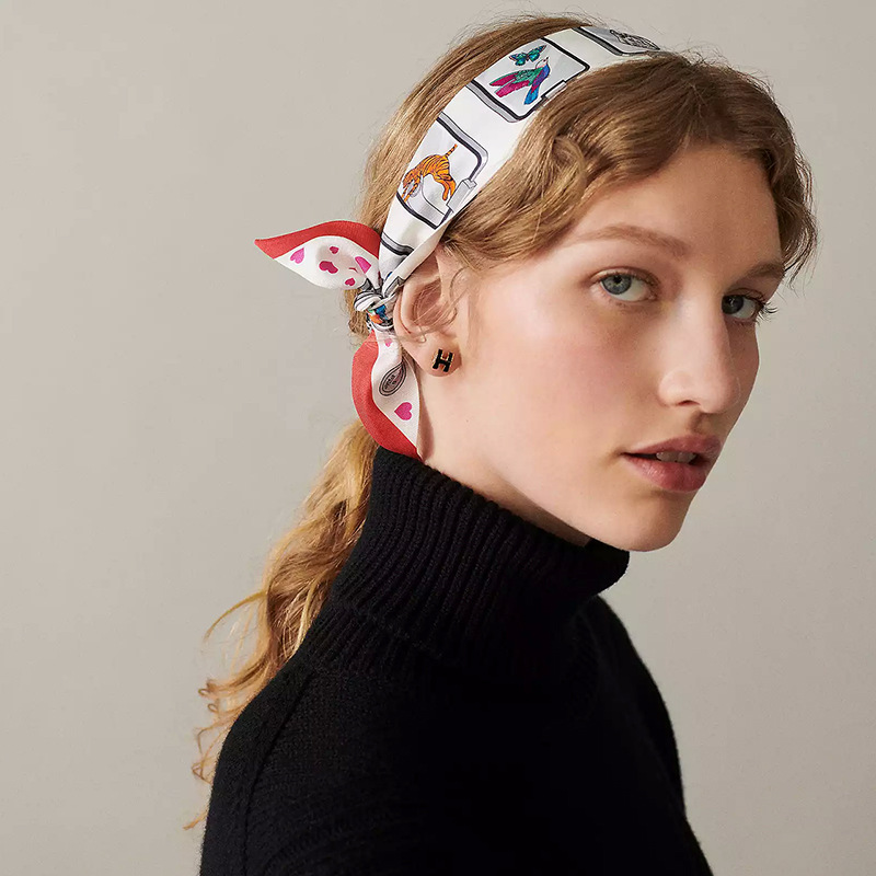 小さな二層のシルクスカーフ,ヘッドスカーフ,帽子,新しいコレ - Women'S Fashion Layering のレビューと価格