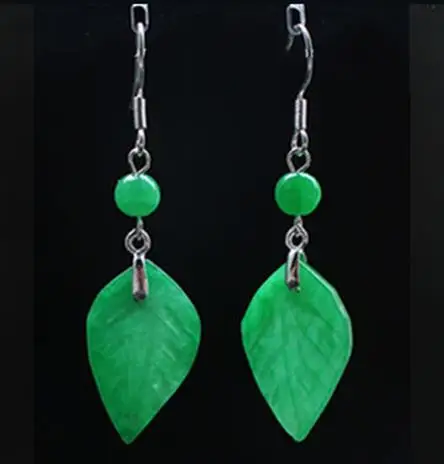 翡翠の葉の形をしたイヤリング,カスタマイズ可能なジュエリー, - Women'S Fashion Jewellery のレビューと価格