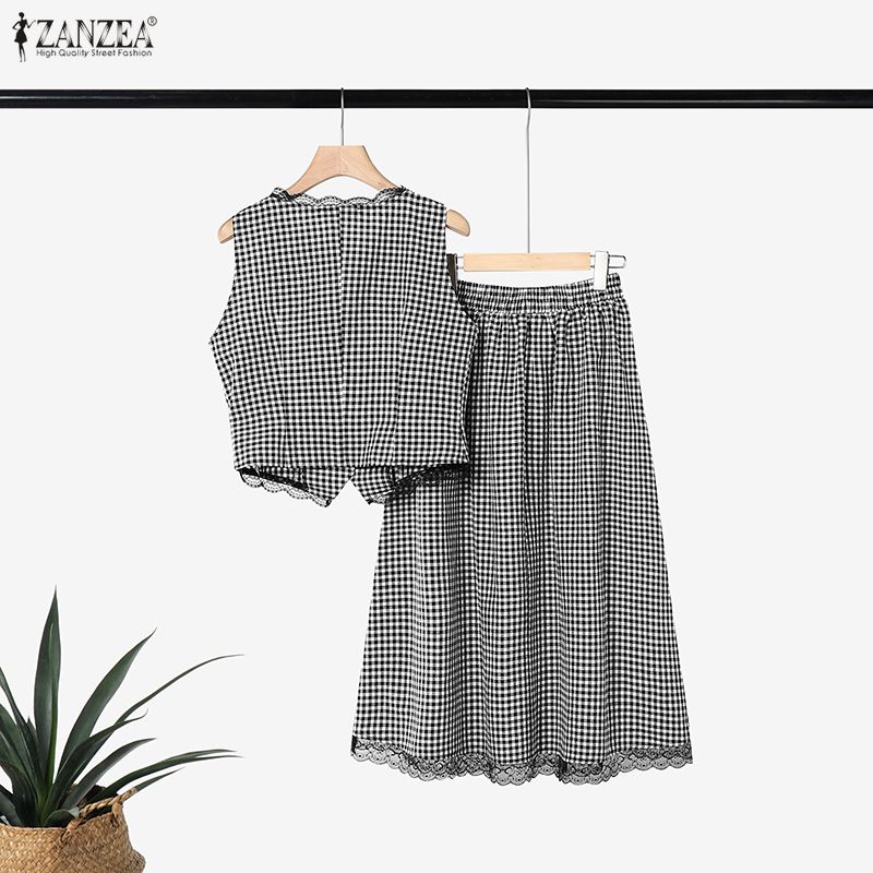 エレガントな女性 2 ピースセット ZANZEA 夏ノースリ - Women'S Fashion Vest Tops のレビューと価格