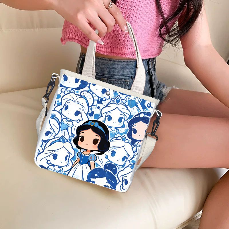 漫画の白雪姫キャラクタープリントトートバッグ、軽量キャンバス - Canvas Tote Bag のレビューと価格