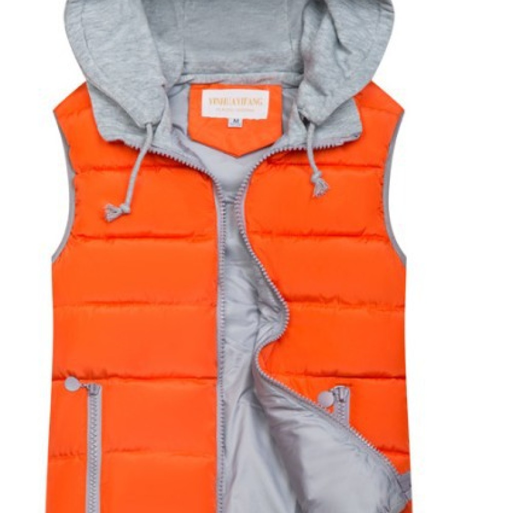 カジュアルなフード付きパッド入りベスト、女性用冬用キャンディ - Puffer Vest Fashion Women のレビューと価格