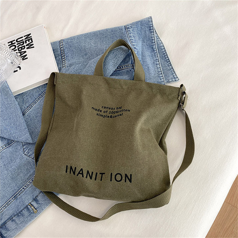 レタープリントが施されたおしゃれな日本製キャンバストートバッ - Canvas Tote Bag のレビューと価格