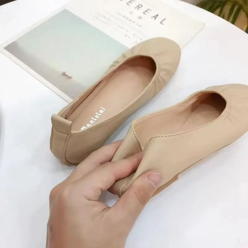 韓国風カジュアルシューズ,女性用フラットシューズ,ラウンドト - Women'S Fashion Quick Delivery のレビューと価格