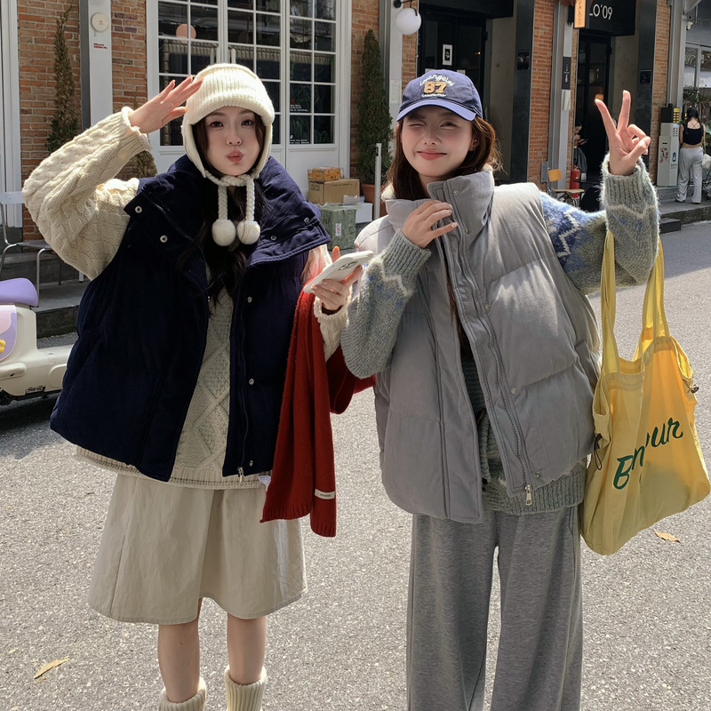 パファーベスト レディース スタンドカラー ショートジレ ジ - Puffer Vest Fashion Women のレビューと価格