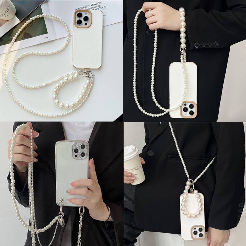 かわいいクロスボディ Y2K パール電話ストラップ - 取り - Women'S Fashion Layering のレビューと価格