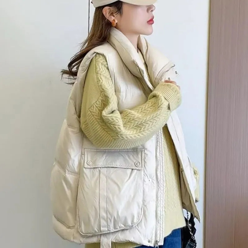 秋冬レディースファッション パファーノースリーブコート 韓国 - Puffer Vest Fashion Women のレビューと価格