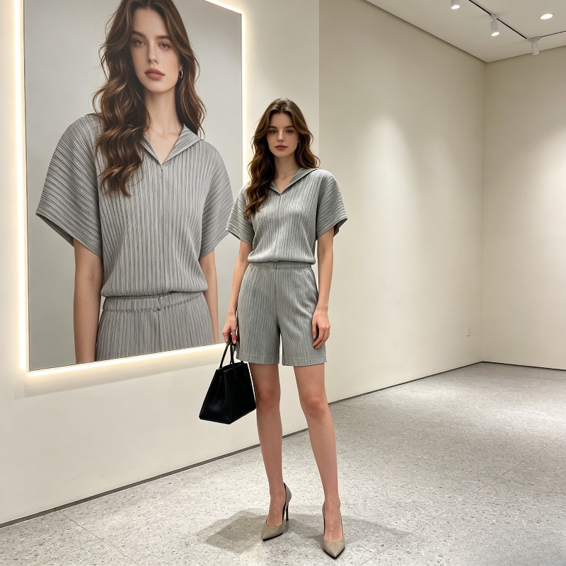 ミヤケプリーツフーディーとショートパンツセット夏の新作ファッ - Women'S Fashion Sweatshirts のレビューと価格