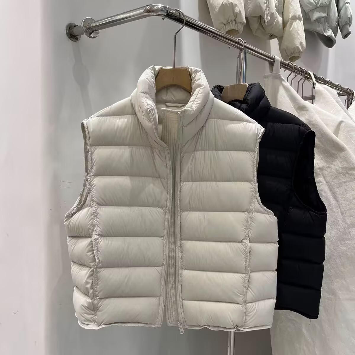 2026秋冬新作 骨柄プリント スタンドカラー ルーズ ショ - Puffer Vest Fashion Women のレビューと価格
