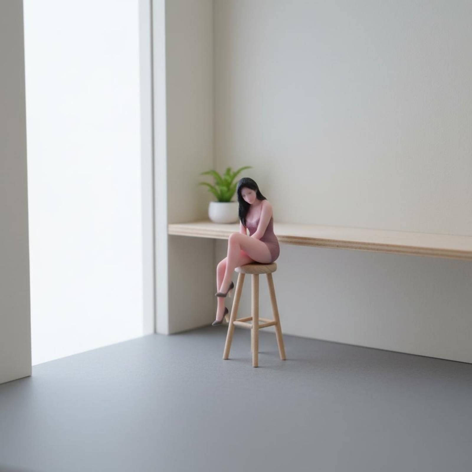 座った女性の置物 ミニチュアコレクタブル - Women Fashion Pose のレビューと価格