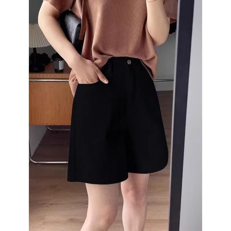 デニムショートパンツ女性用ジーンズホワイトストレートレッグカ - Denim Shorts Women のレビューと価格