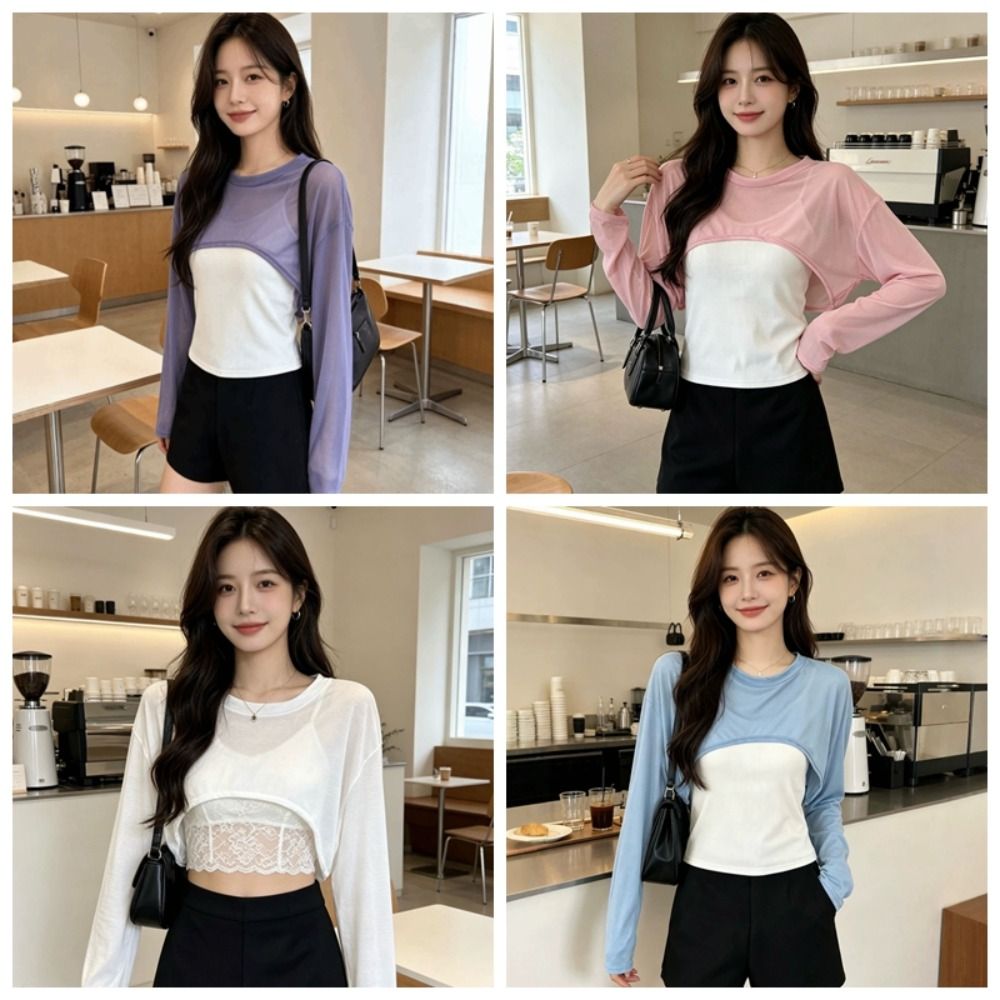 軽量メッシュ日焼け止めカバーアップショート通気性メッシュシュ - Women'S Fashion Layering のレビューと価格