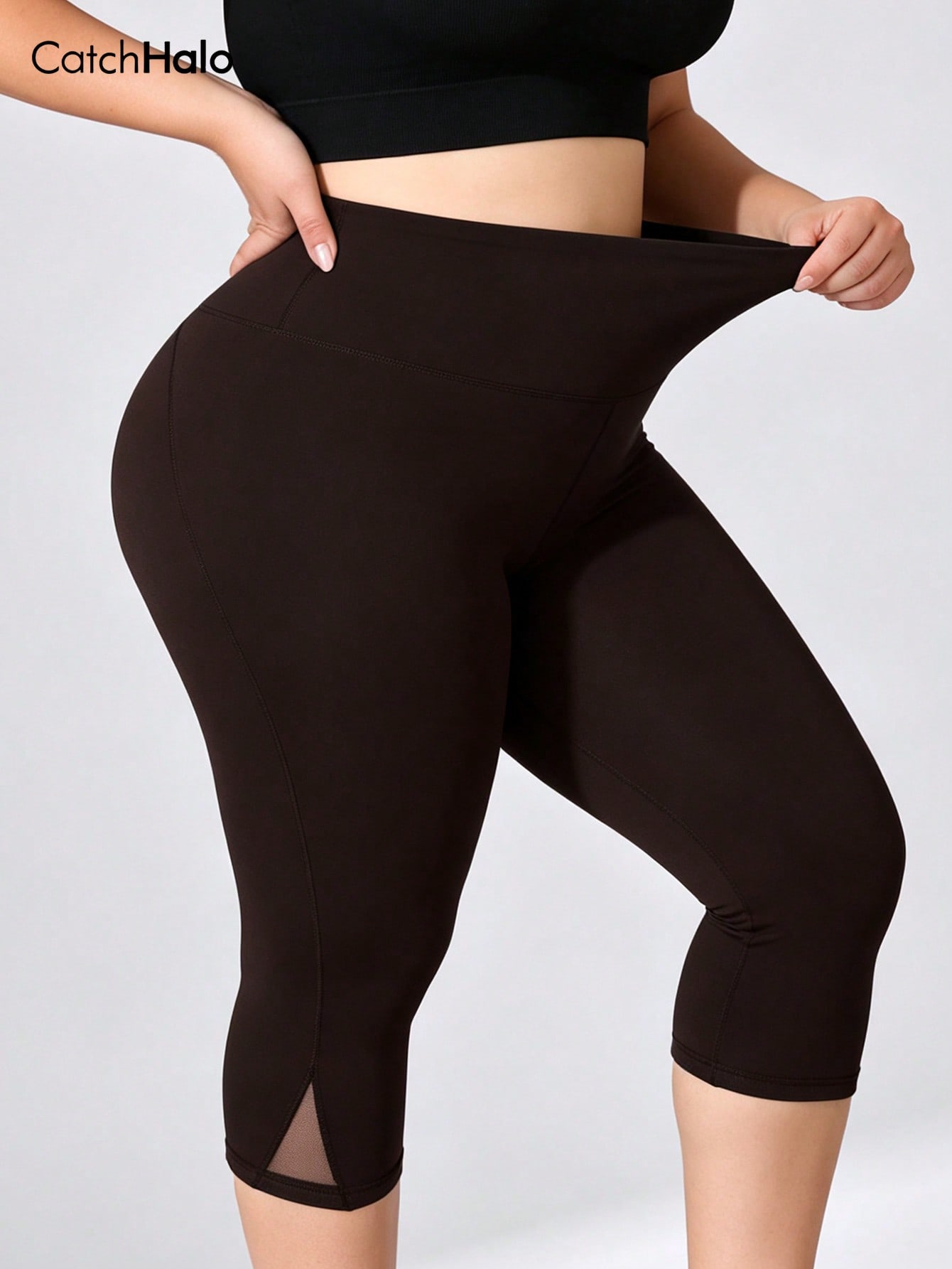 レディース プラスサイズ ジム用レギンス メッシュ切り替え  - Women'S Fashion Leggings のレビューと価格