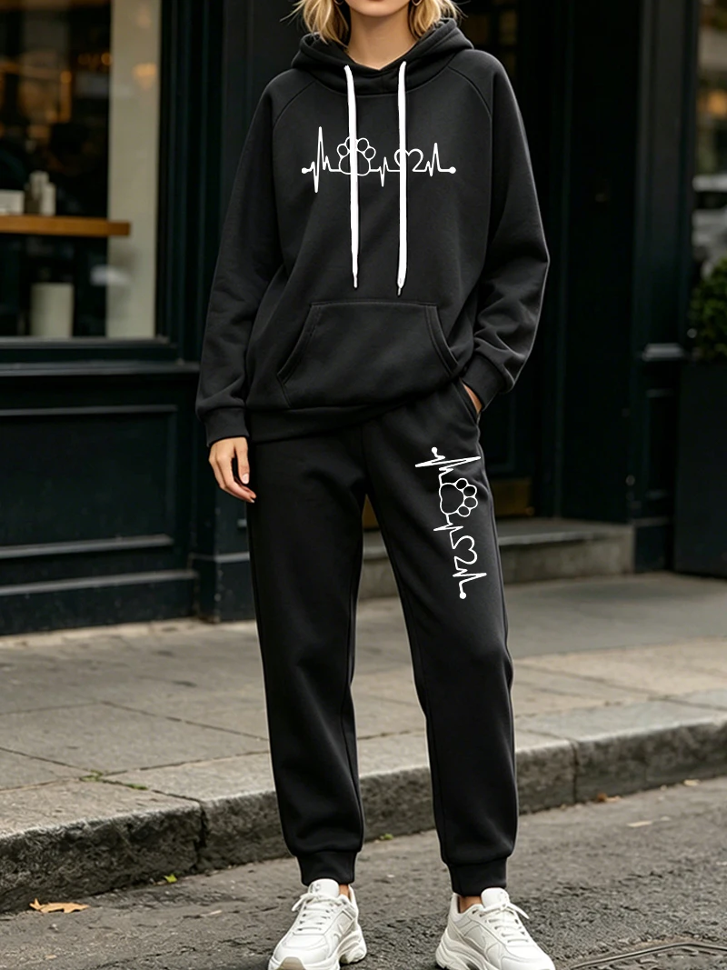 ファッション女性の 2 個セット秋冬カジュアルフード付きスウ - Women'S Fashion Sweatshirts のレビューと価格