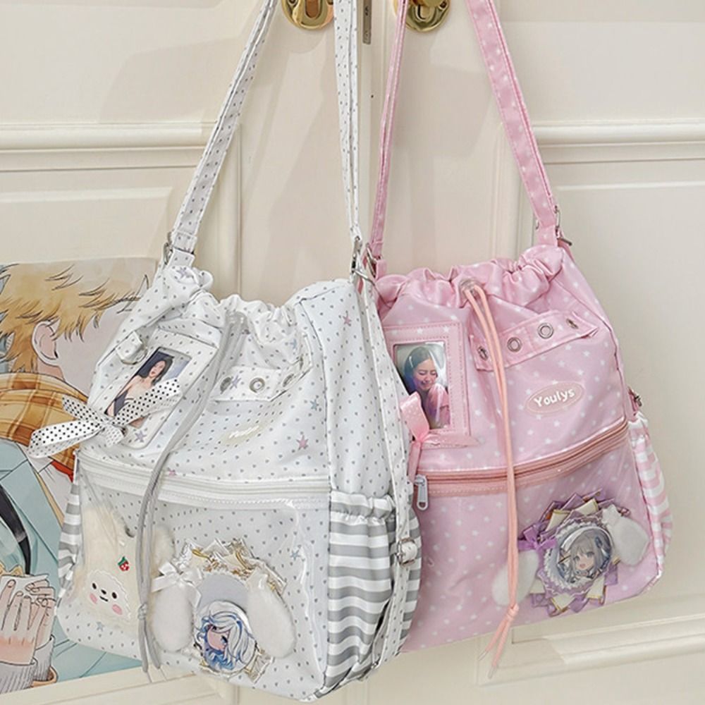 かわいい水玉模様の Ita バックパック巾着クリアポケットト - Canvas Tote Bag のレビューと価格