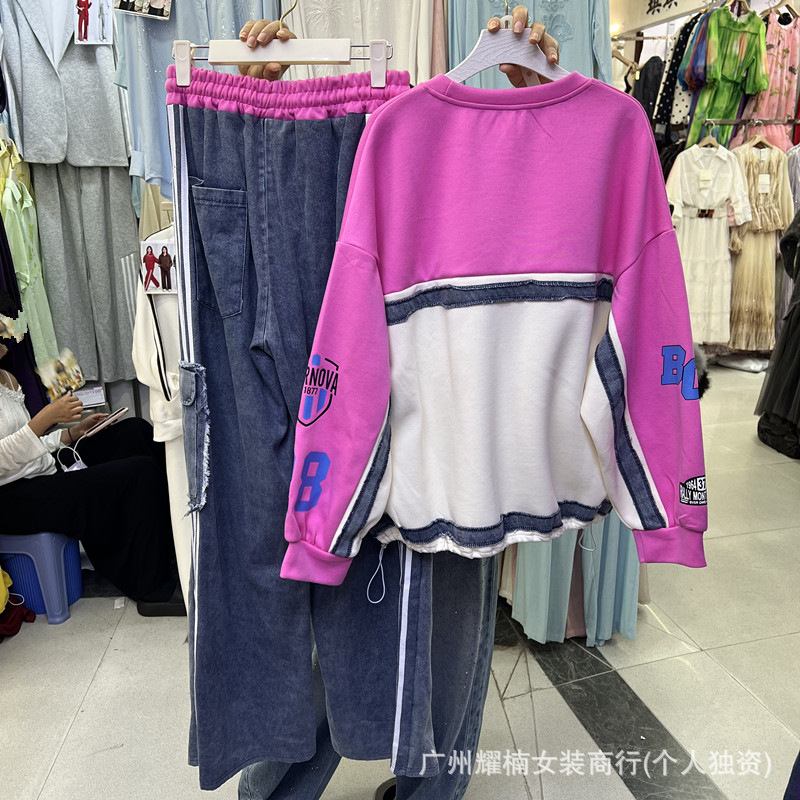 アメリカンハイストリート女性用フーディセット デジタルプリン - Hoodie Women Oversized のレビューと価格