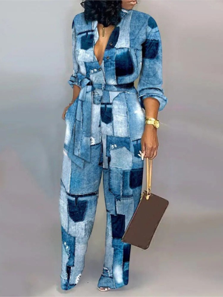 女性用長袖ジャンプスーツ,レタリングプリント,ボタン付きワン - Women'S Fashion Overalls のレビューと価格