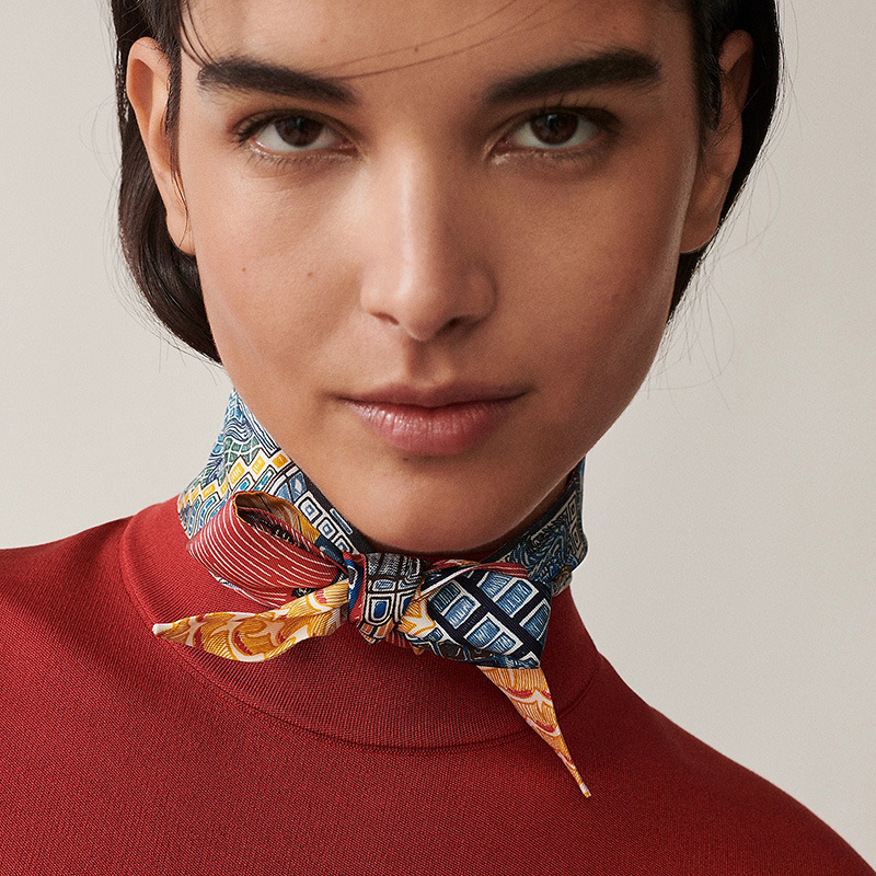 プリントシルクネックスカーフ,2層,女性用,ヘッドラップ,ト - Women'S Fashion Layering のレビューと価格