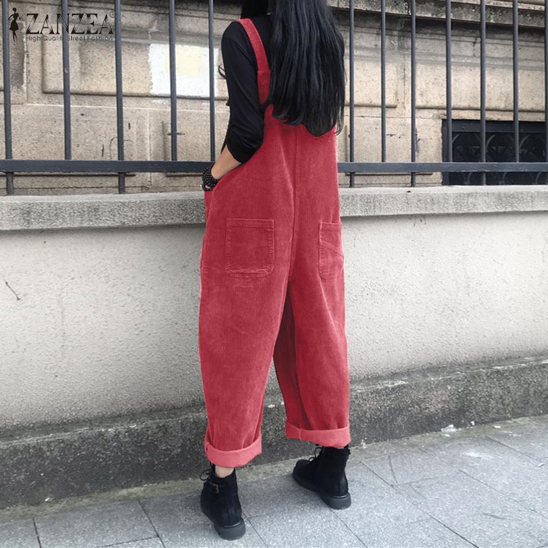 コーデュロイオーバーオール女性の夏のビブジャンプスーツザンゼ - Women'S Fashion Overalls のレビューと価格