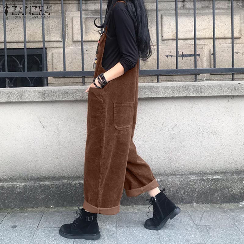 コーデュロイオーバーオール女性の夏のビブジャンプスーツザンゼ - Women'S Fashion Overalls のレビューと価格
