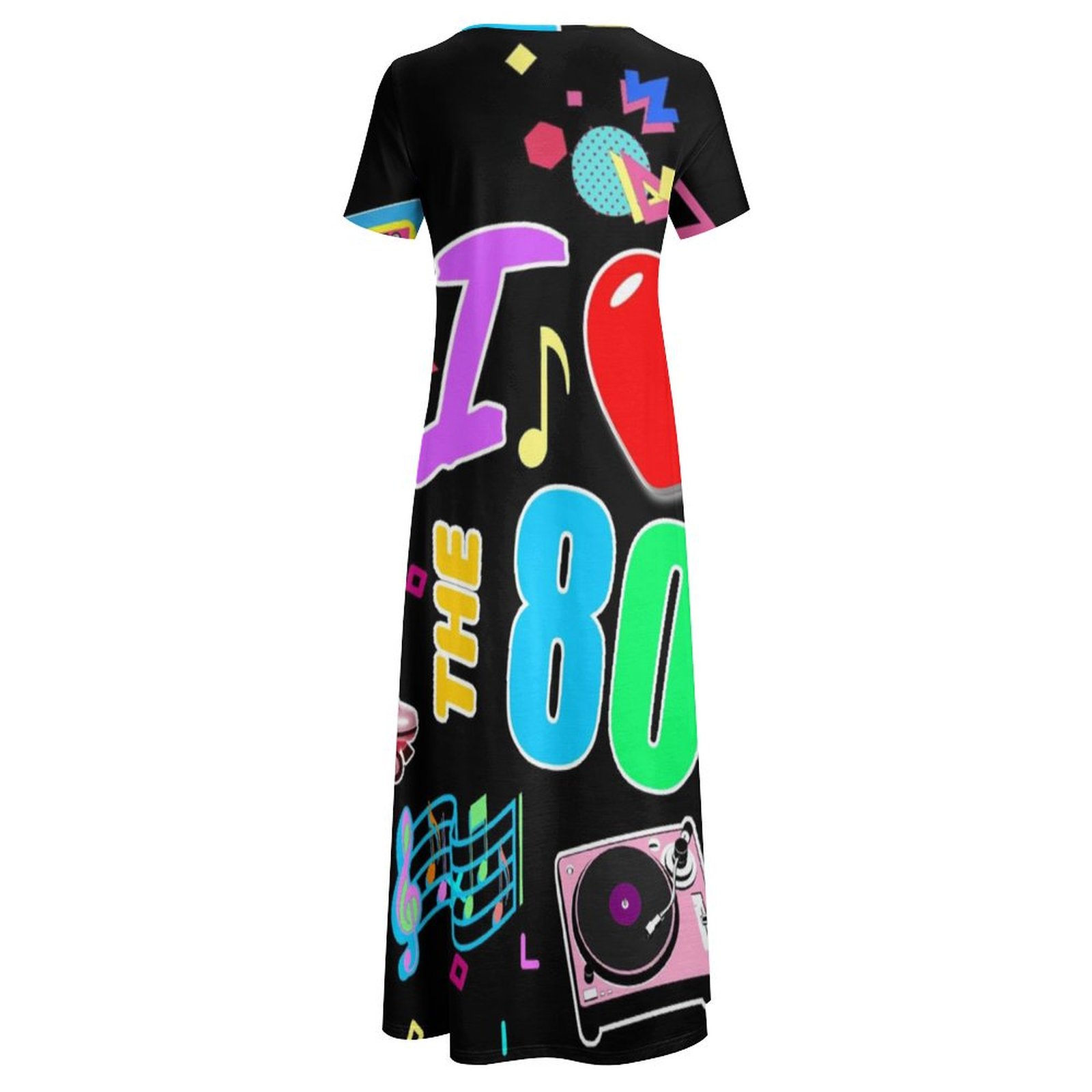 私は 80 年代のレトロなハートドレスかわいい落書きカラフル - Women'S Fashion In The 80S のレビューと価格