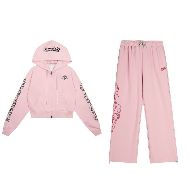 Y2K アメリカンカジュアル 2ピースセット レディース ピ - Hoodie Women Oversized のレビューと価格