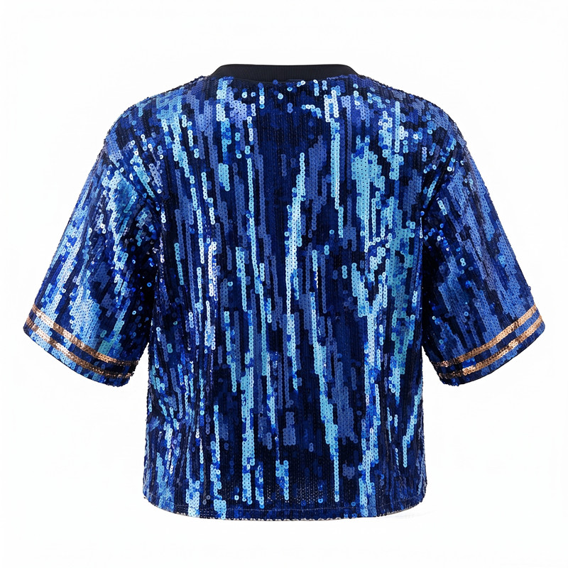 夏の新ファッションラグビープリントスパンコール女性半袖 Tシ - Women'S Fashion Rugby Shirt のレビューと価格
